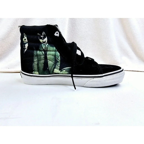 Vans Size Men's 6 Women's 7.5 Black KISS Dressed to Kill Hi Lace sneakers NEW - Picture 1 of 16